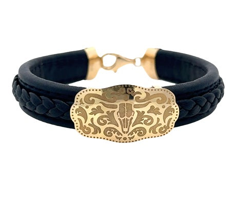 Manilla de Cuero Negro 16696