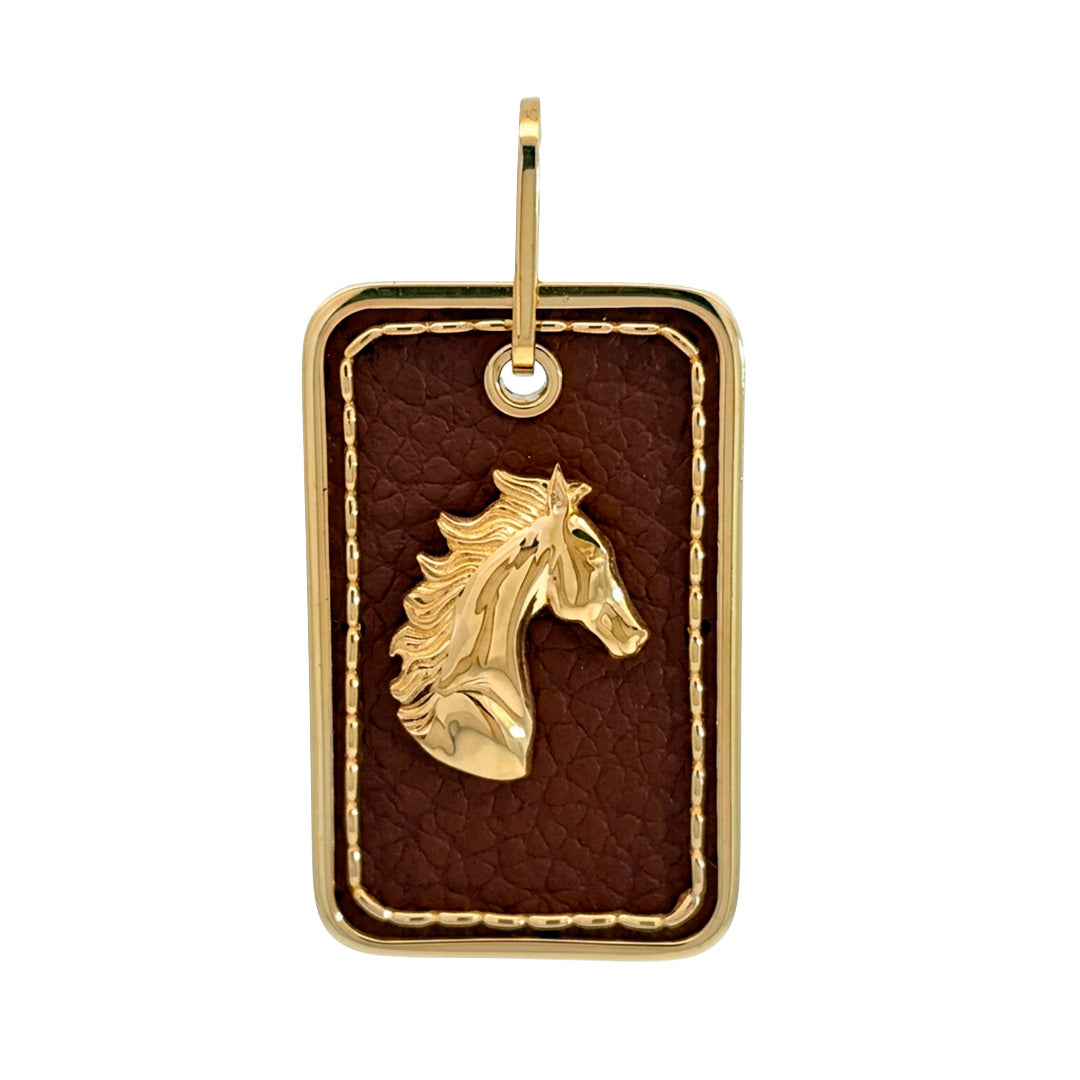 Dije Caballo | Cuero y Oro | ref: 18032