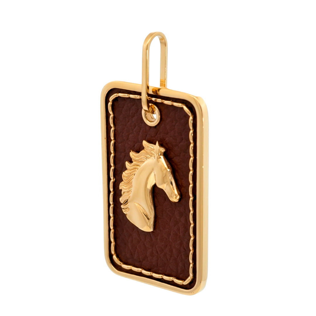 Dije Caballo | Cuero y Oro | ref: 18032