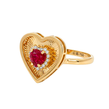 Anillo Corazon | Rubi y Diamantes | ref. 18033