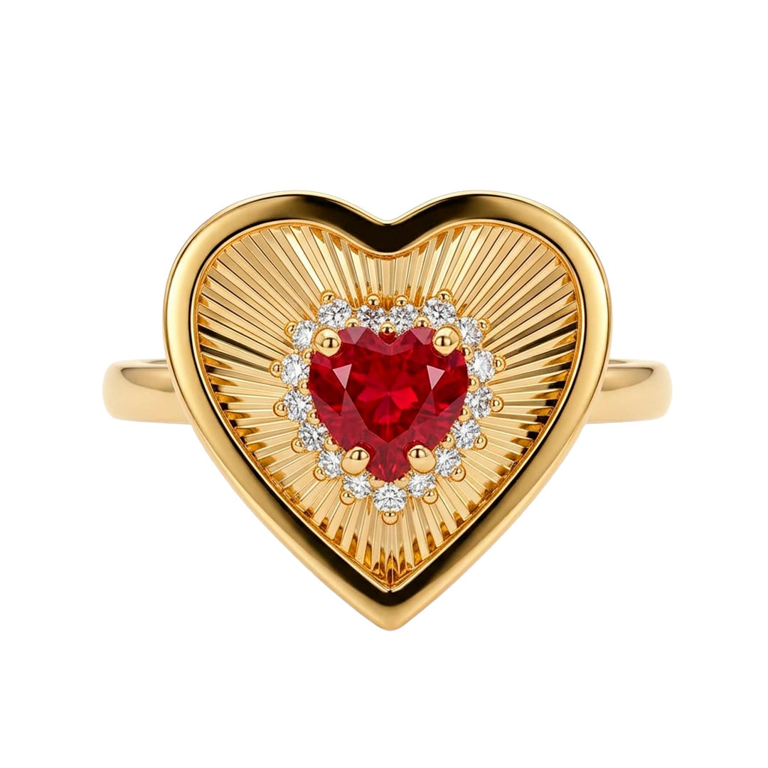 Anillo Corazon | Rubi y Diamantes | ref. 18033