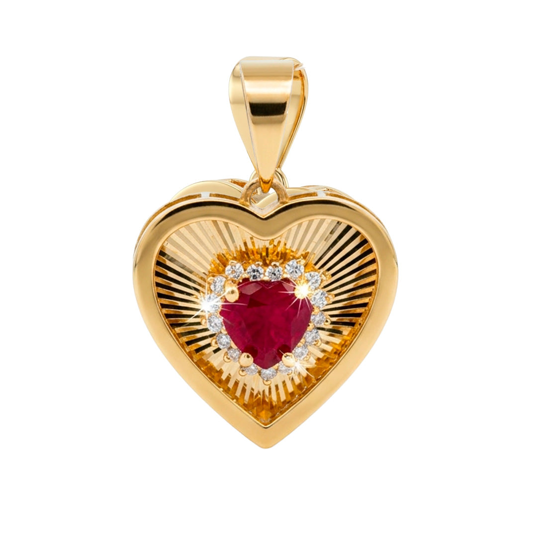 Dije Corazón | Rubi y diamantes | ref: 18035
