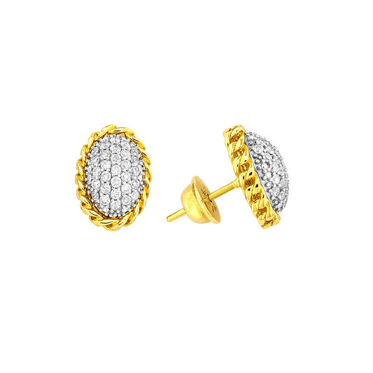 Aretes ovalado con diamantes: Elegancia radiante