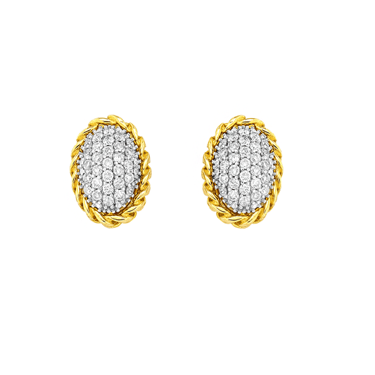 Aretes ovalado con diamantes: Elegancia radiante