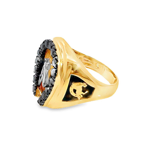 Anillo de Caballo con Diamantes Negros T21