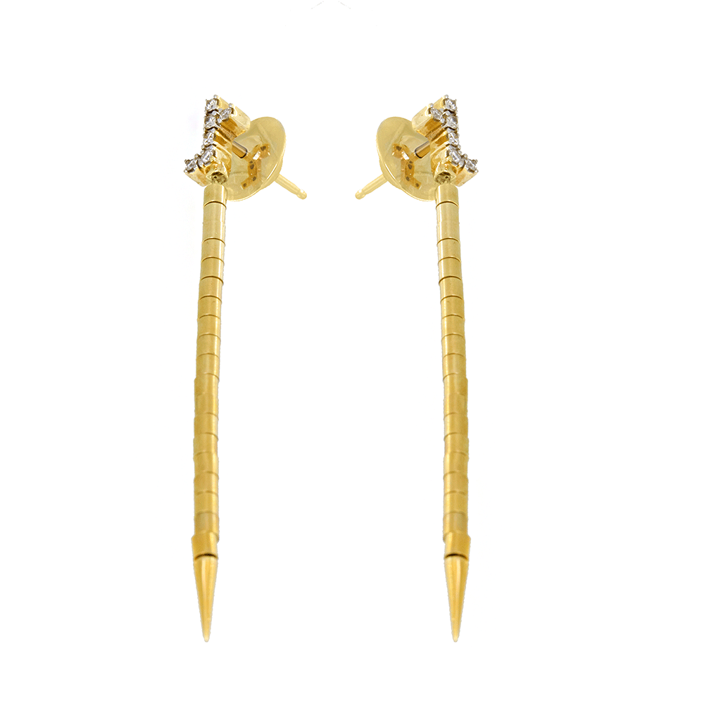 Long Earrings with Beads and Pointed End