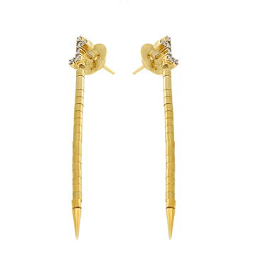 Long Earrings with Beads and Pointed End