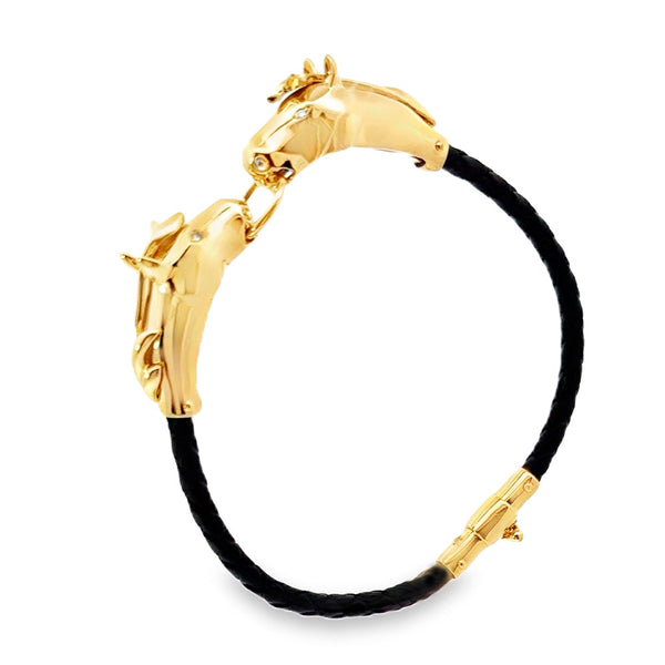 Manilla Masculina Con Caballos y 4 Diamantes