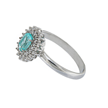 Anillo Turmalina Paraíba Oval con Diamantes