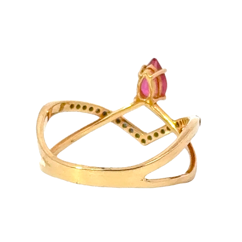 Anillo Zafiro y Rubí  T18