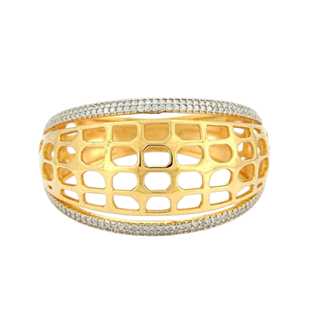 Large Two-Tone Openwork Ring