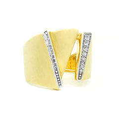 Anillo Grande Doble Traba con Diamantes