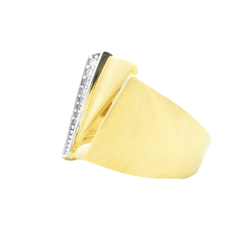 Anillo Grande Doble Traba con Diamantes