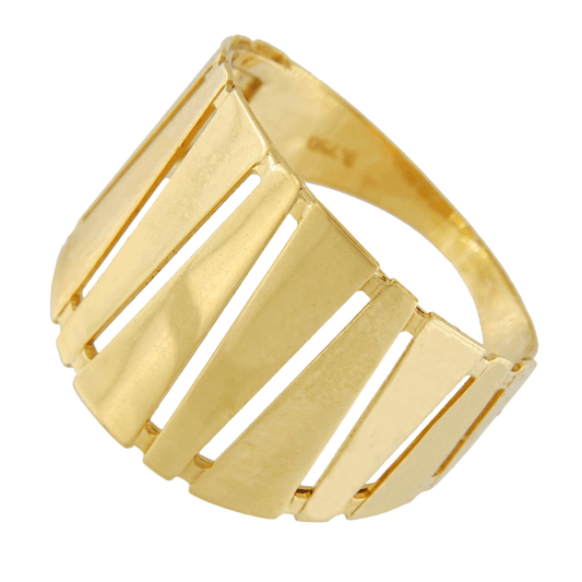 Anillo Largo con Trabas de Oro Amarillo 18k