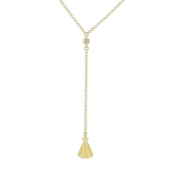 Gargantilla con Dije de Nuestra Señora Aparecida y Diamantes