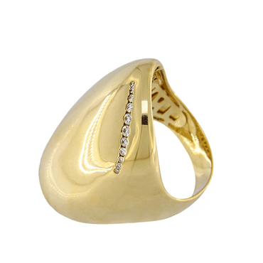 Anillo Óvalo Largo con Diamantes Laterales