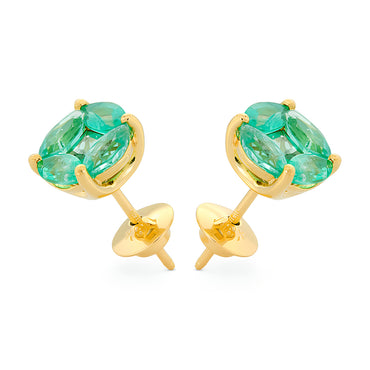 Round Emerald Earrings