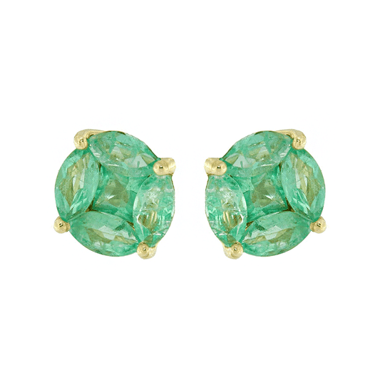 Aretes de Esmeralda Redondos