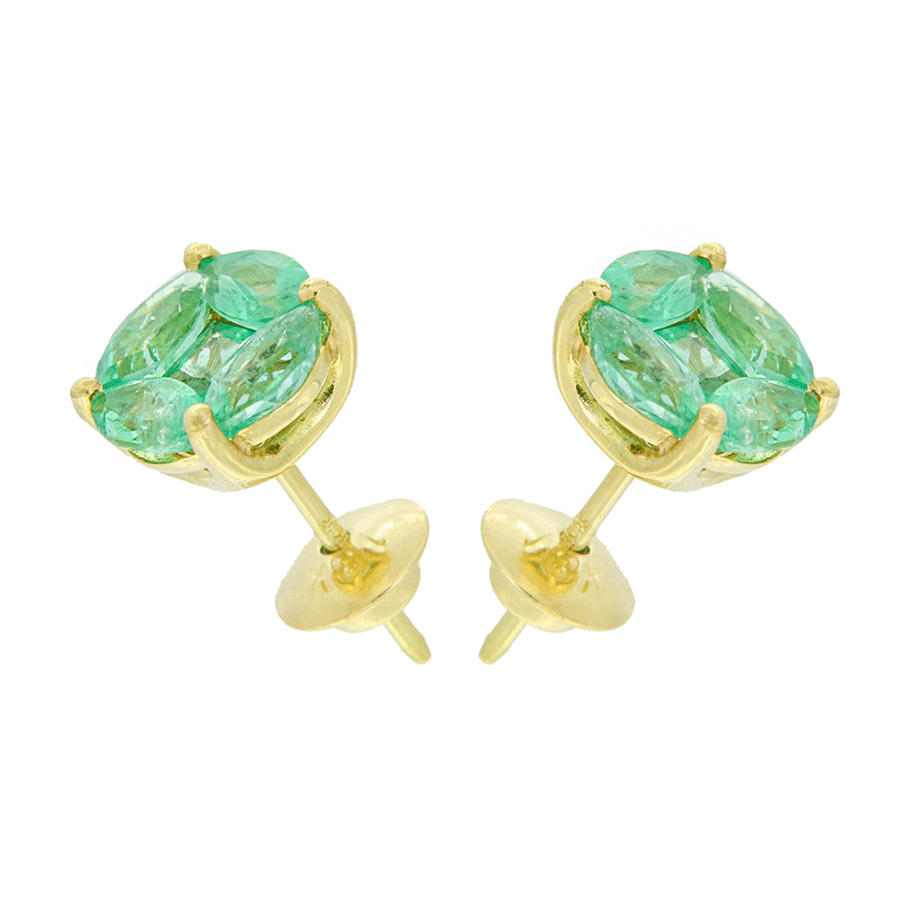 Aretes de Esmeralda Redondos