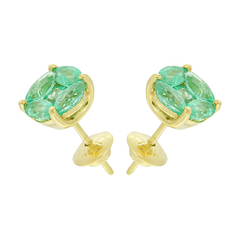 Aretes de Esmeralda Redondos