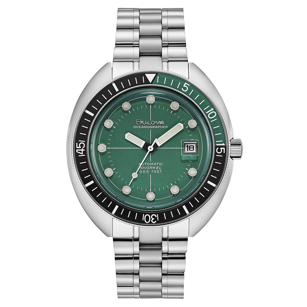 Reloj Bulova Cronografo Oceanographer Esfera Verde 96B322