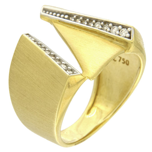 Anillo Grande Doble Traba con Diamantes