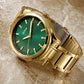 Reloj Guess Dex Dorado Fondo Verde GW0626G2