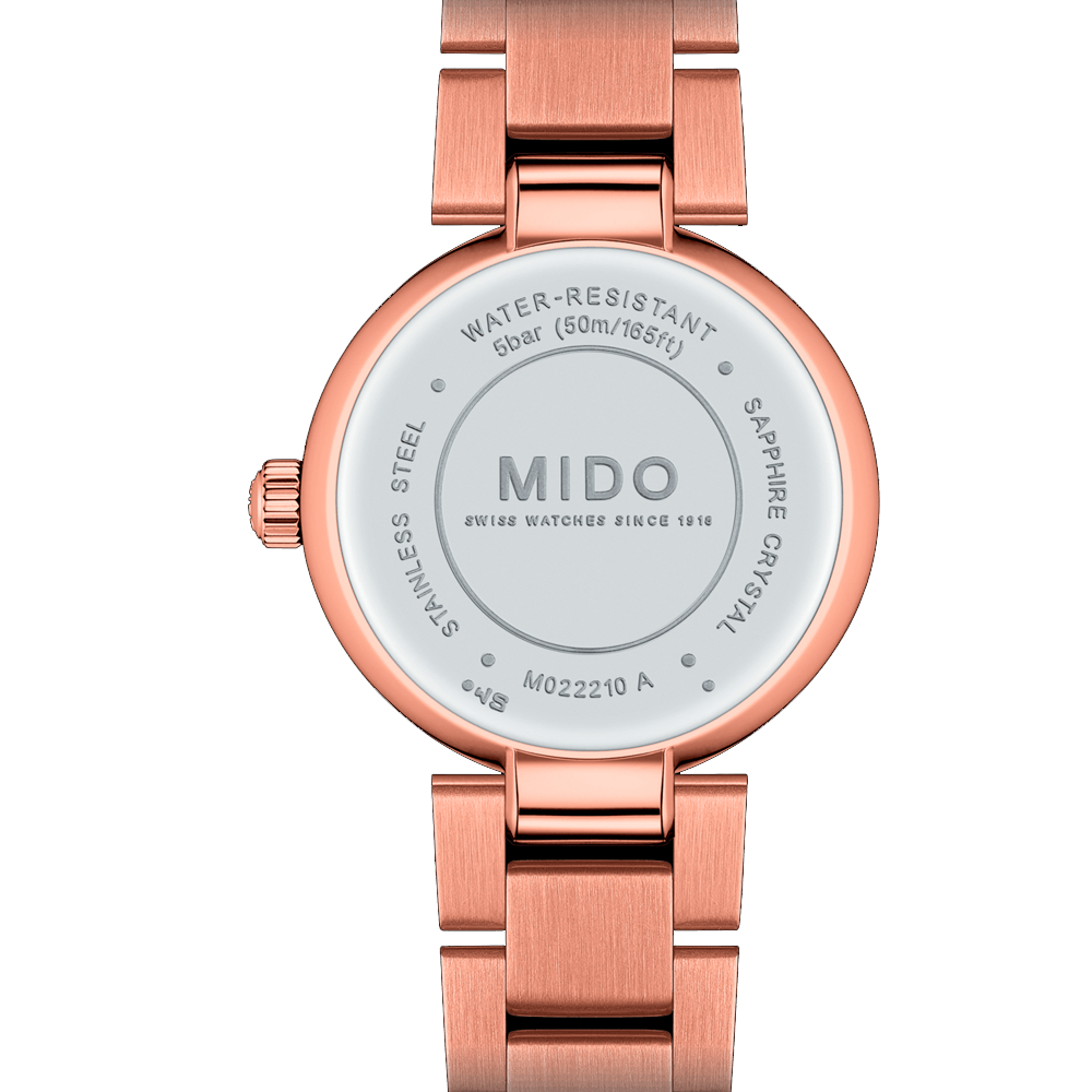 Reloj Mido Baroncelli de Acero Rosado con Dial Rosa M0222103329600