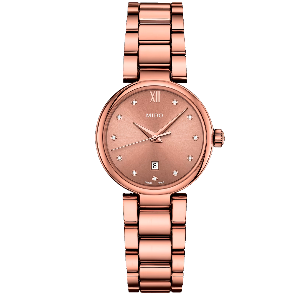 Reloj Mido Baroncelli de Acero Rosado con Dial Rosa M0222103329600