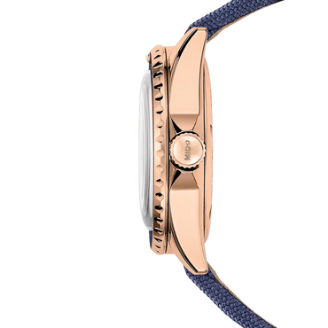 Mido Captain Nylon Watch, Gold Case with Blue Dial M0268303804100