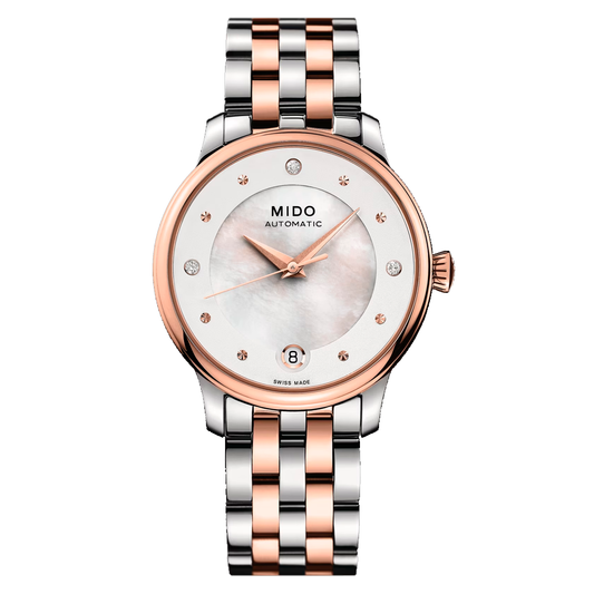 Reloj Mido Baroncelli Acero Bicolor Fondo Nacar M0392072210600