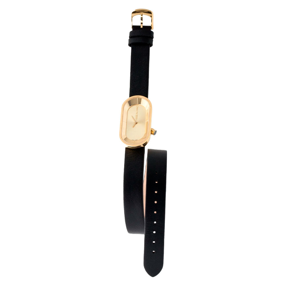 Reloj Ferragamo Curve Cuero - Dorado SFK300323