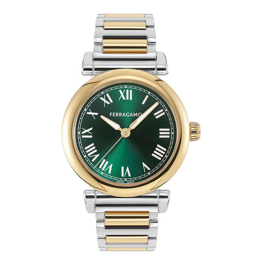 Reloj Ferragamo Allure Bicolor Verde - Dorado SFS000324