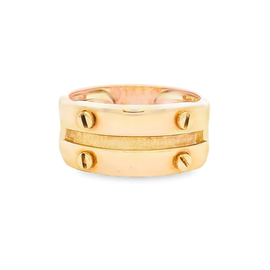 Anillo Masculino con Diseño de Tornillos