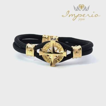 Men's Bracelet with Nautical Compass Design