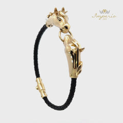 Manilla Masculina Con Caballos y 4 Diamantes