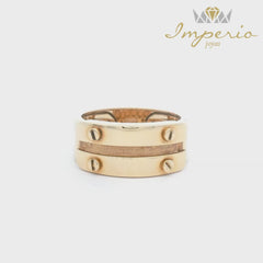 Anillo Masculino con Diseño de Tornillos