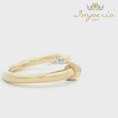 Anillo Clavo de Oro Amarillo con Diamantes Talla 17