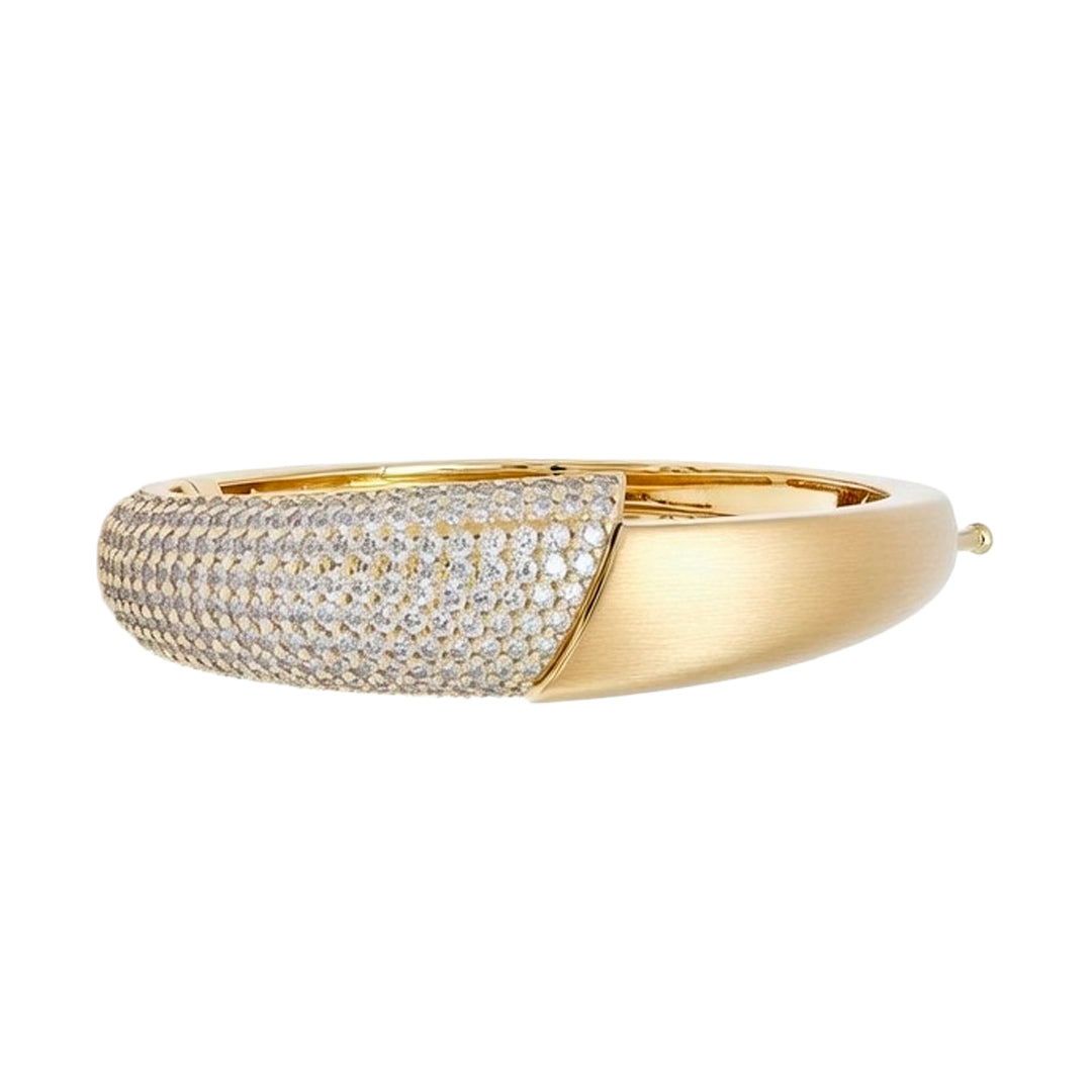 Silver Bracelet with Gold Zircon