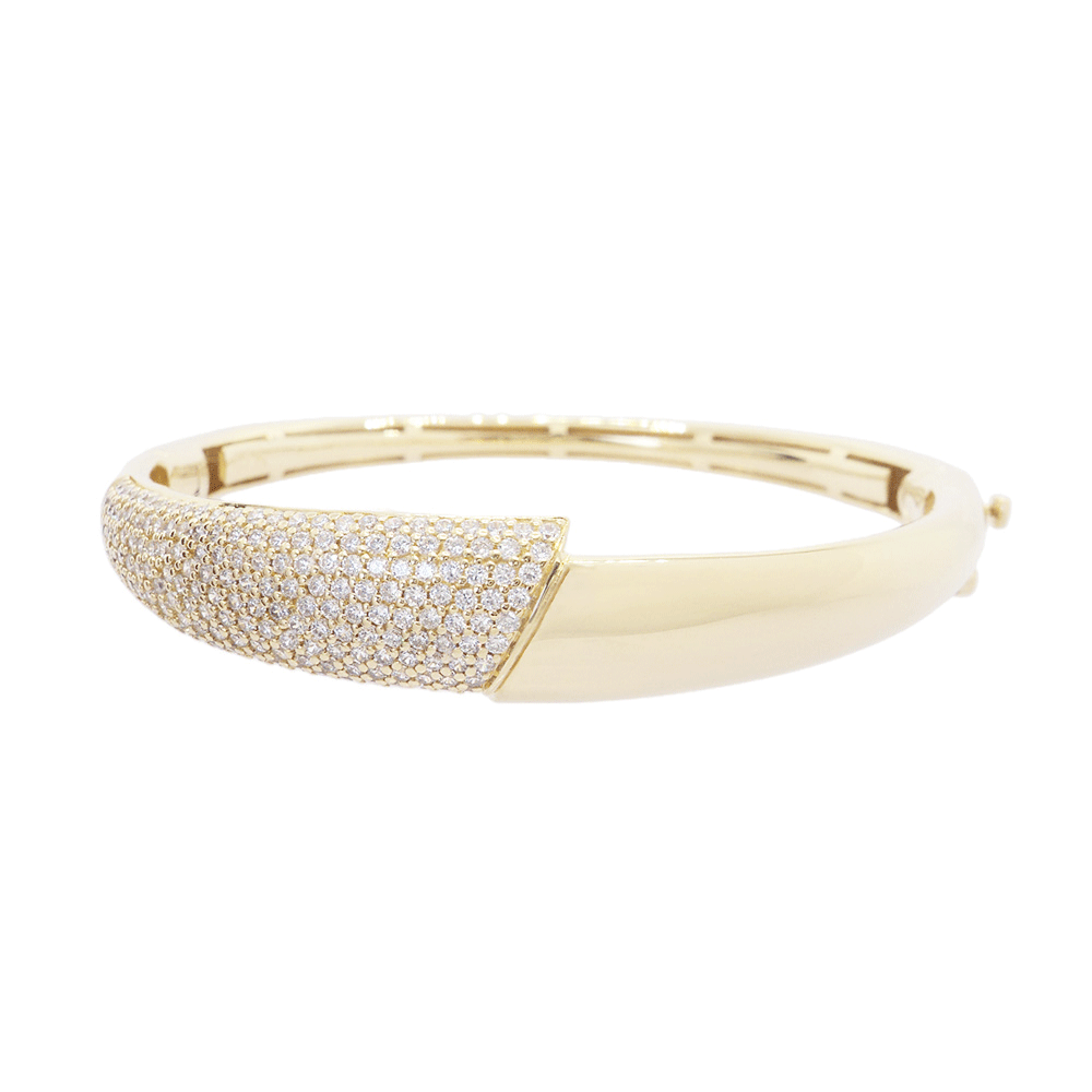 Brazalete de Plata con Zircon Dorado