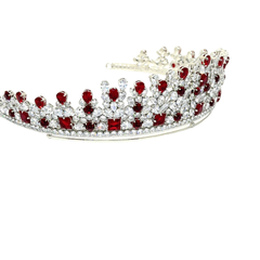 Corona Zircones Blancos y Rojos  VEC14593